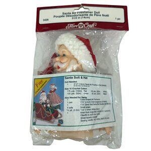 FIBRE CRAFT Santa Air Freshener Doll Kit w/ Crochet Pattern DIY Project 1992 NEW
